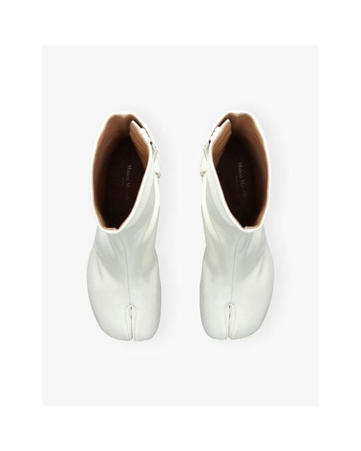 Maison Margiela White Tabi 60 Leather Heeled Ankle Boots