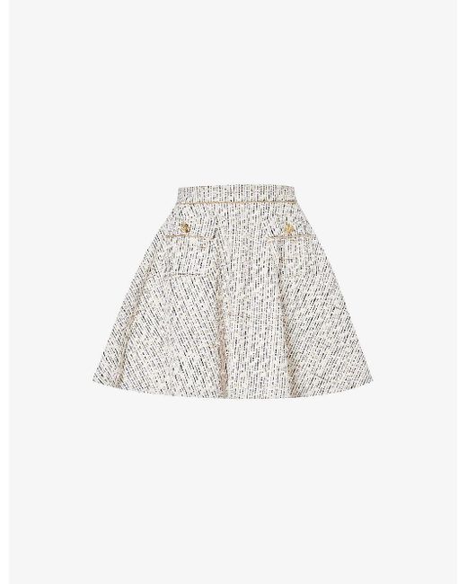 Nina Ricci White High-rise A-line Cotton-blend Mini Skirt