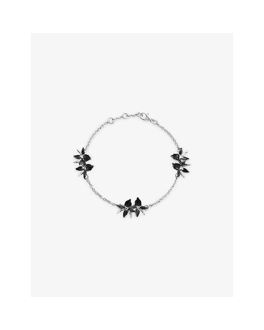 Shaun Leane Metallic Orchid Flower Sterling- And Diamond Bracelet