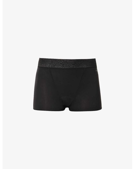Sloggi Black High-rise Stretch-woven Shorts Pack Of Two X