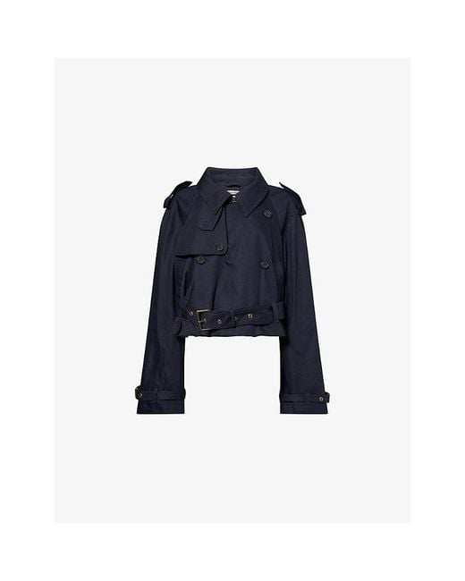 J.W. Anderson Blue Cropped Cotton Trench Coat