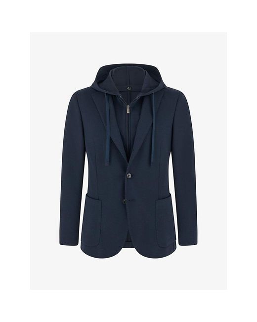 Boggi Blue Madison Jersey Blazer for men