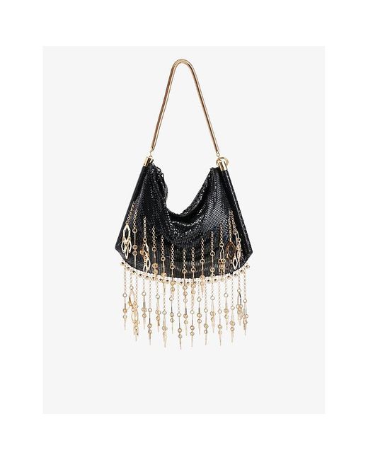 Rabanne Black Bead-embellished Brass Shoulder Bag