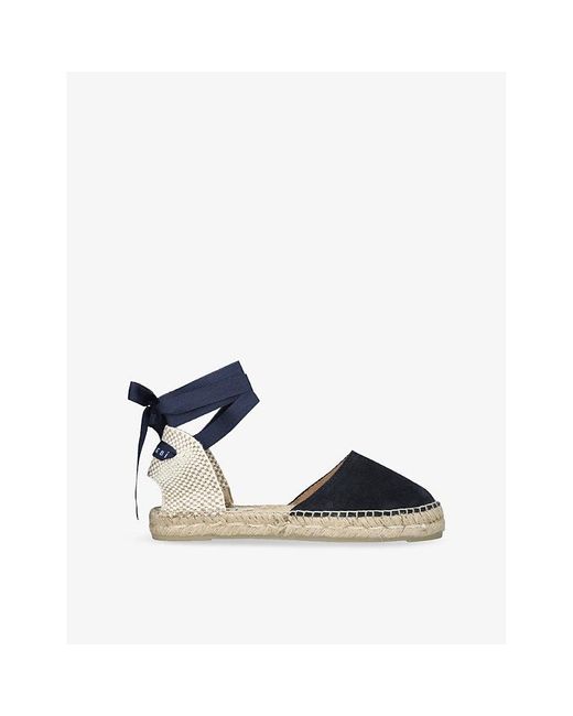 Manebí Blue Hamptons Suede And Raffia Espadrilles