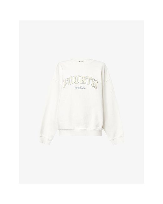 4th & Reckless White Leon Relaxed Cotton-Jersey Sweatshirt