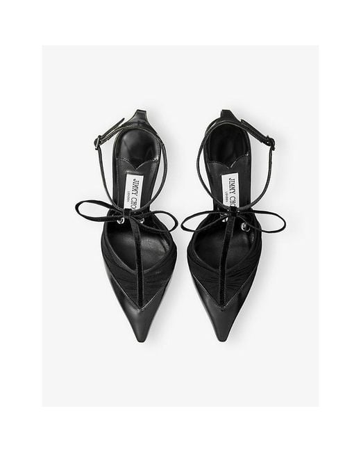 Jimmy Choo Black Afia 100 Mesh Pumps