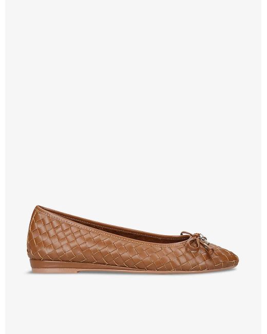 Carvela Kurt Geiger Brown luggage Bow-embellished Leather Ballet Flats