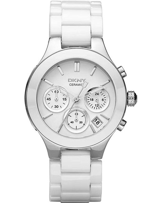 DKNY Ny4912 Chambers Stainless Steel And Ceramic Watch in White Lyst