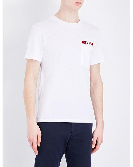 Sandro White Reveur Cotton T-shirt for men