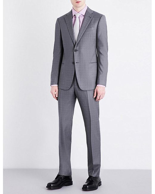 Grey for Men Armani Standard-fit Virgin Wool Suit in Grey Mens Suits Armani Suits 