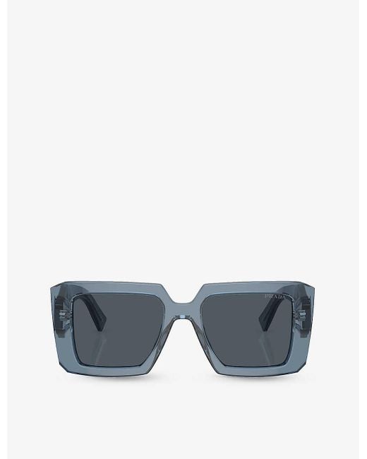 Prada Blue Pr 23ys Square-frame Acetate Sunglasses