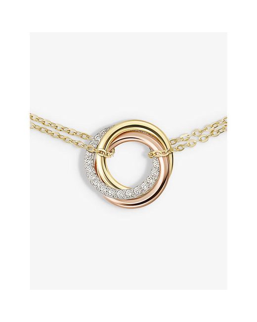 Cartier White Trinity 18Ct, Rose And And 0.19Ct Diamond Bracelet