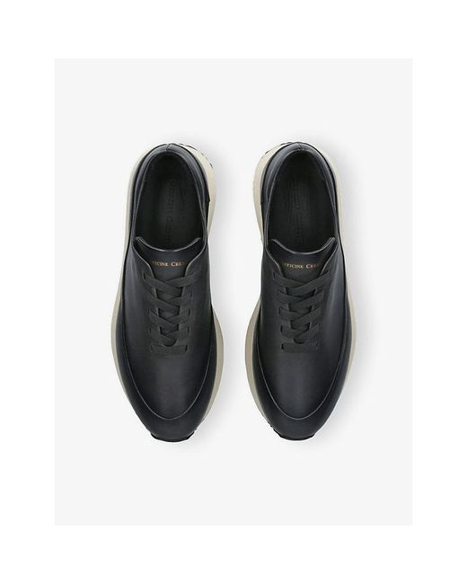 Officine Creative Black Form Leather Trainers for men