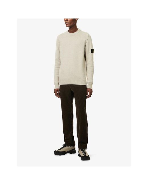 Stone Island Gray 5100072 Crewneck Wool Knit Jumper for men