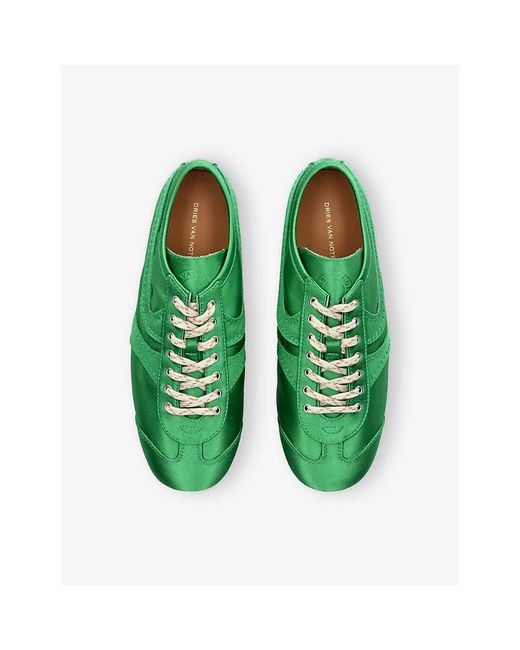 Dries Van Noten Green Dustin Satin Trainers