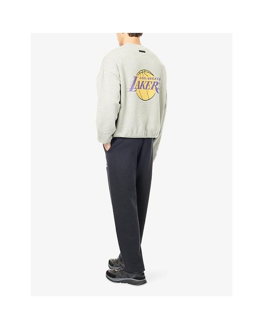 Fear Of God Multicolor Fog X Essentials X Nba Lakers Crewneck Cotton-Blend Sweatshirt for men