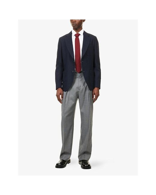 Paul Smith Blue Single-Breasted Unlined Wool Blazer for men