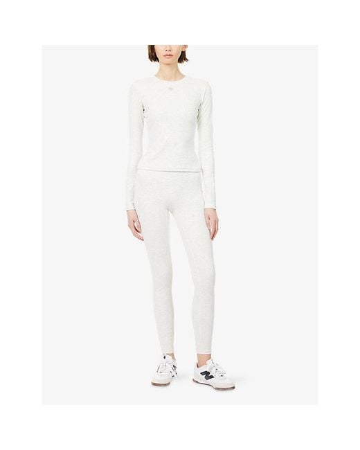 The Couture Club White Sculpt Long-Sleeve Cotton-Jersey Top