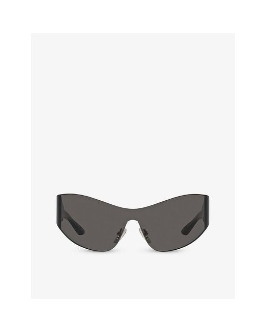 Balenciaga Gray Bb0257s Shield-frame Acetate Sunglasses