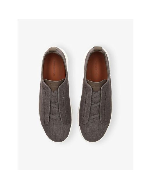 Zegna Multicolor X3 Triple Stitch Woven Low-Top Trainers for men
