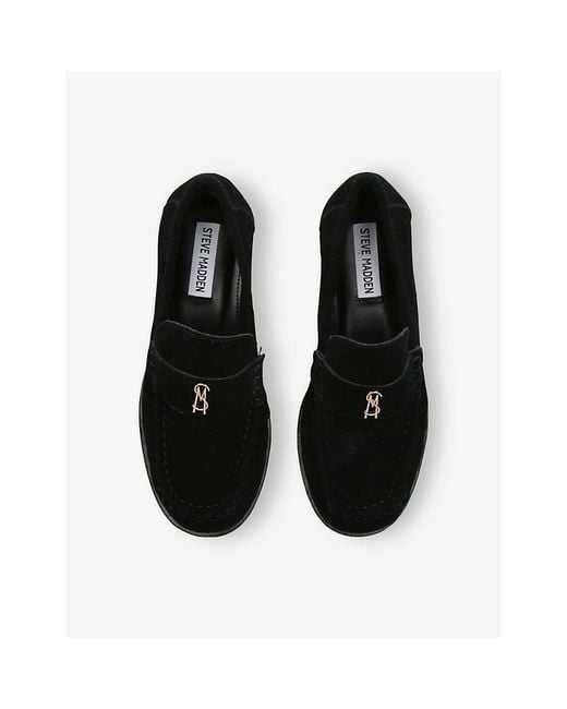 Steve Madden Black Morgen Suede Loafers