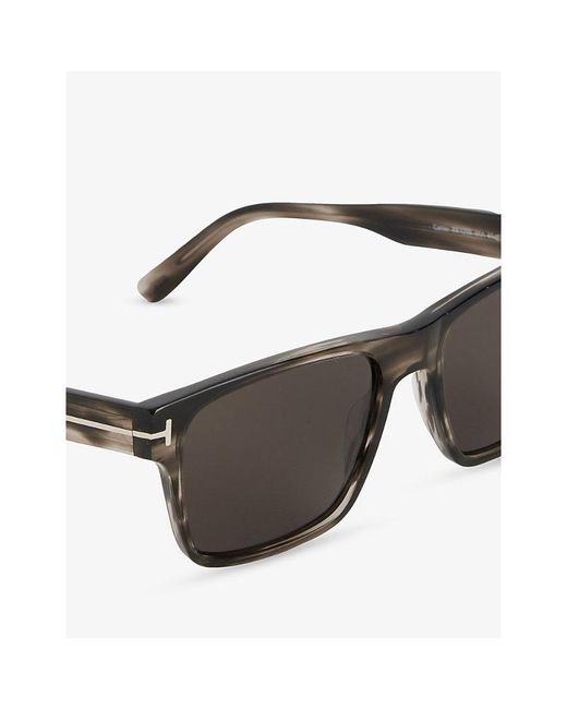 Tom Ford Gray Calder Square-Frame Acetate Sunglasses for men