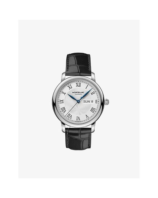 Montblanc Metallic 128686 Star Legacy Day & Date Stainless-steel And Alligator-embossed Leather Automatic Watch for men