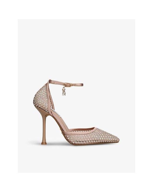 Steve Madden White Sparx M Charm-Embellished Heeled Woven Courts