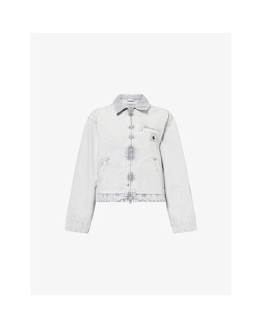 Carhartt White W' Emery Corduroy-Collar Denim Jacket