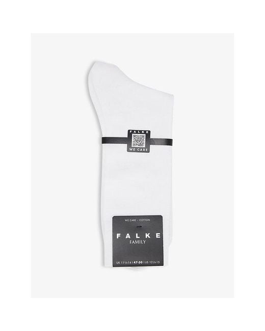 Falke White Family Ribbed Stretch-Cotton-Blend Socks for men