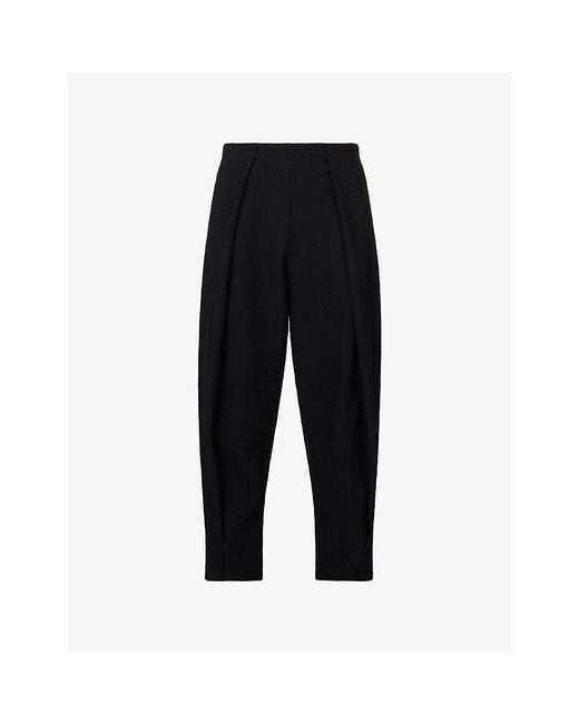 CFCL Black Hypha Tucked Balloon-Leg Knitted Trousers