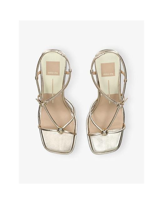 Dolce Vita Metallic Mylee Leather Heeled Sandals