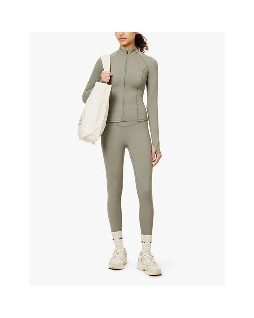 ADANOLA Gray Ultimate Wrap-Over Regular Workout Leggings
