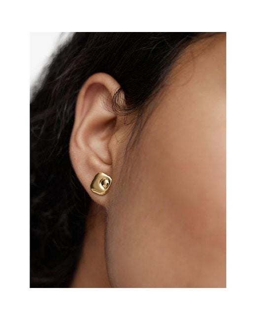 Monica Vinader Metallic Amaia 18Ct- Vermeil Stud Earrings