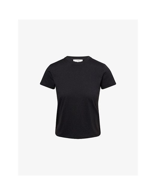 FRAME Black The Baby Short-Sleeves Cotton-Jersey T-Shirt