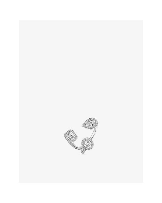 Messika White My Twin Trilogy Medium 18Ct And 1Ct Diamond Ring