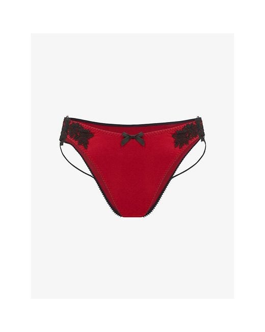 Agent Provocateur Penelopi Embroidered Silk Briefs