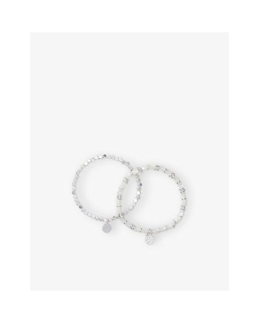 The White Company White Shell Beaded Bracelets Set Of 2