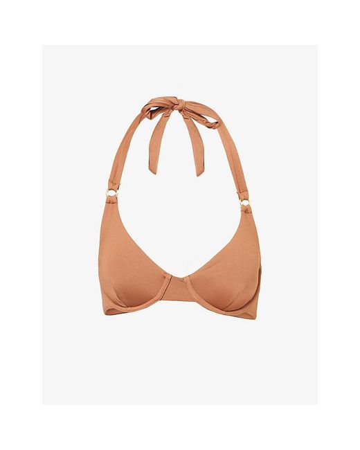 Cheap Monday White Honolulu Ring-Hardware Underwired Bikini Top