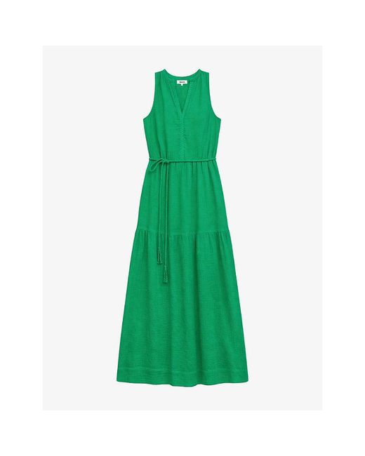 Ro&zo Green Rope-Belt Sleeveless Maxi Dress