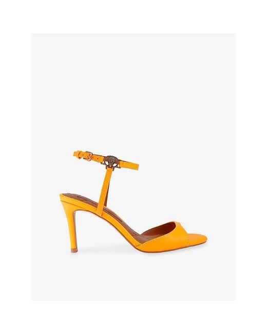 Kurt Geiger Orange Chelsea Leather Heeled Sandals