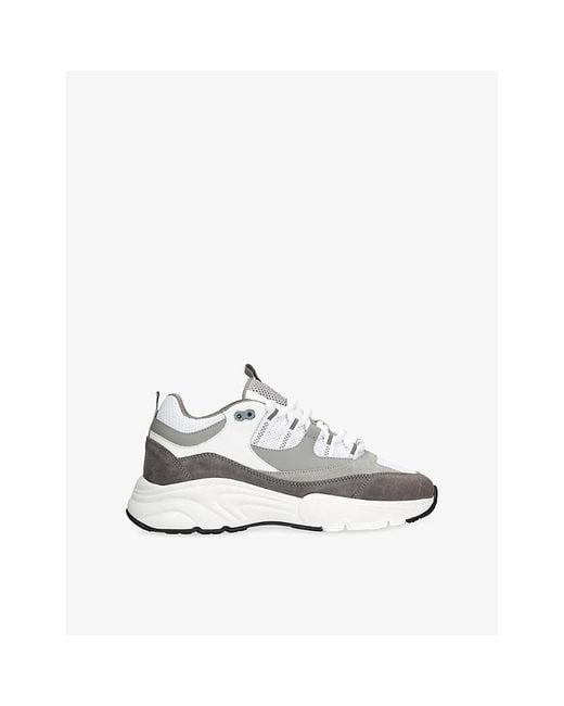 Cleens White Aero Runner Leather, Suede And Mesh Trainers for men