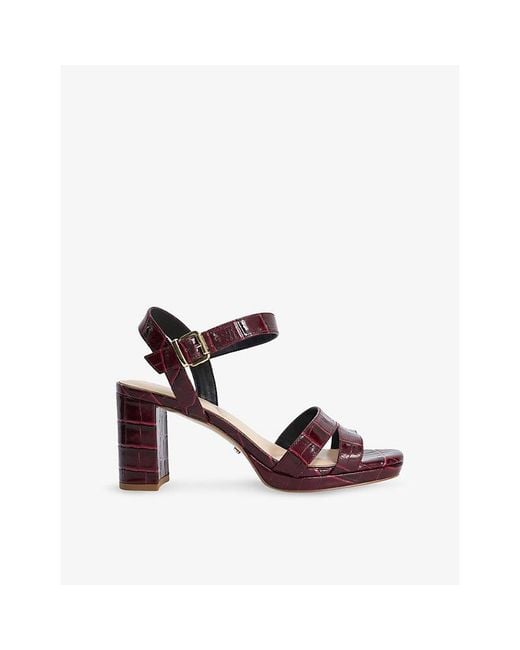 Dune Pink Manifesting Mini Leather Platform Sandals