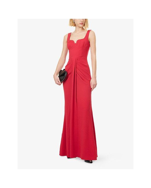 Rebecca Vallance Red Zarya Woven Maxi Dress