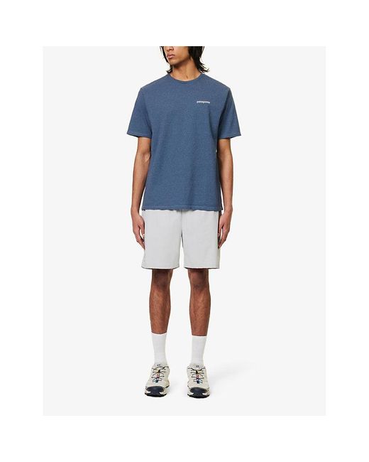 Patagonia Blue P-6 Logo Responsibili-tee Recycled Cotton And Recycled Polyester-blend T-shirt for men