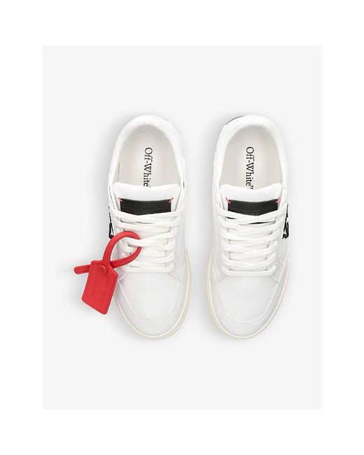 Off-White c/o Virgil Abloh White Vulcanized Logo-embroidered Canvas Low-top Trainers