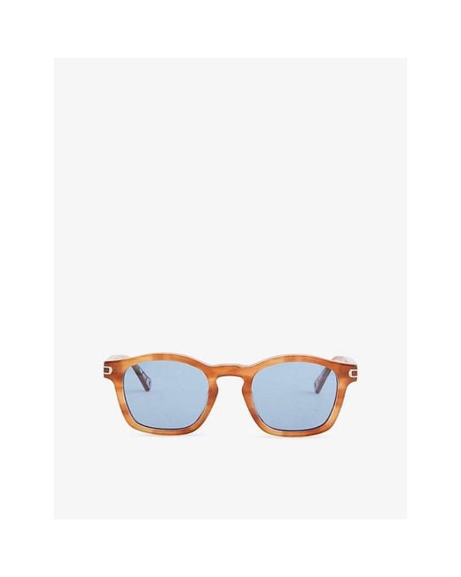 Orlebar Brown Blue Davey Rectangular Acetate Sunglasses