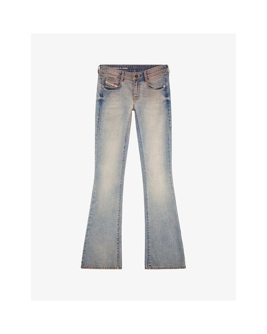 DIESEL Gray 1969 D-ebbey Flared-leg Low-rise Denim Jeans