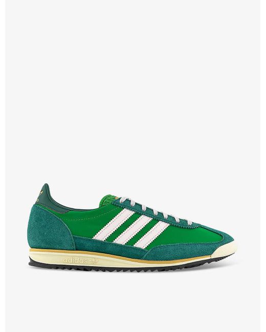 Adidas Green Sl 72 Suede And Mesh Low-top Trainers 7.