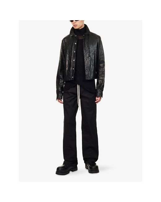 Rick Owens Black Alice Leather Jacket for men